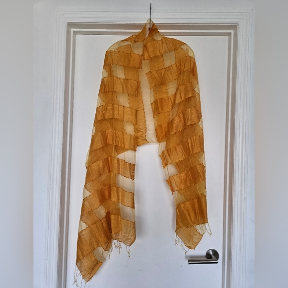 Golden Yellow Silk Scarf - Picture 1 of 3